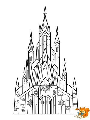 Dibujo para colorear: Castillo de hielo Frozen para colorear