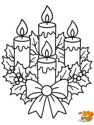 Dibujo para colorear: Corona de adviento dibujo