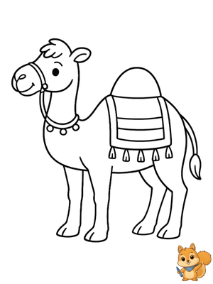 Dibujo para colorear: Dibujo camello navidad