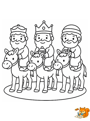 Dibujo para colorear: Dibujo Reyes Magos en camello