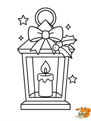 Dibujo para colorear: Dibujos de faroles navideños
