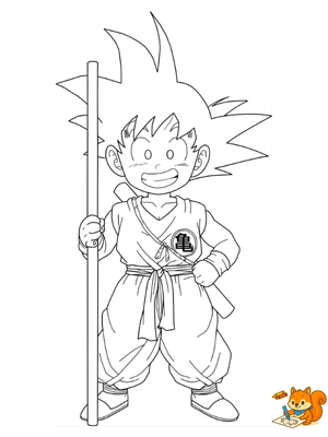 Dibujo para colorear: Dibujos de Goku pequeño