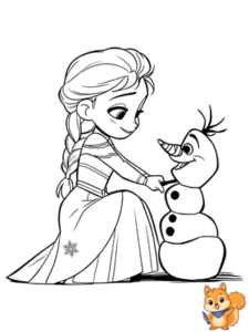 dibujos de elsa y anna para colorear e imprimir en A4 de Frozen