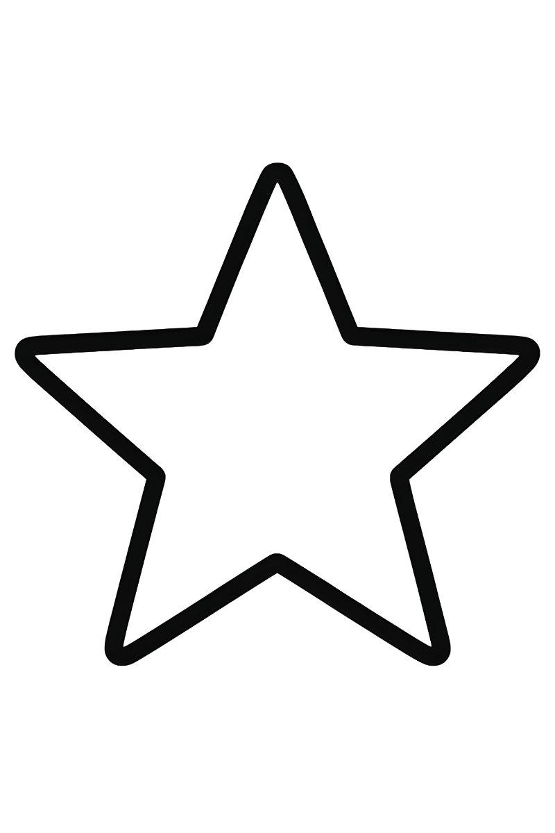 estrella de navidad dibujo para imprimir grande para niños, fácil de recortar y colgar