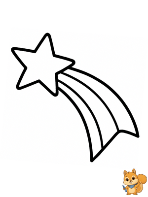 Dibujo para colorear: Estrella fugaz de Navidad dibujo