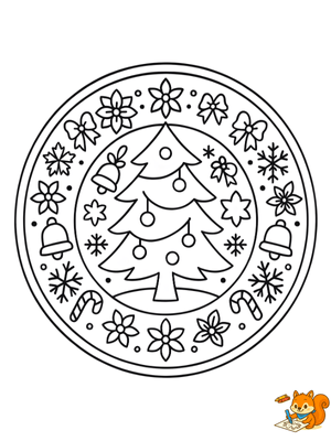 Dibujo para colorear: Mandalas de navidad
