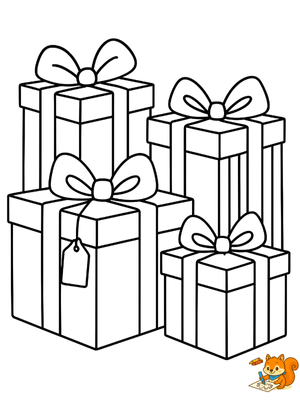 Dibujo para colorear: Regalos de Navidad dibujo