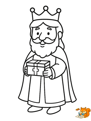Dibujo para colorear: Rey Mago Melchor dibujo
