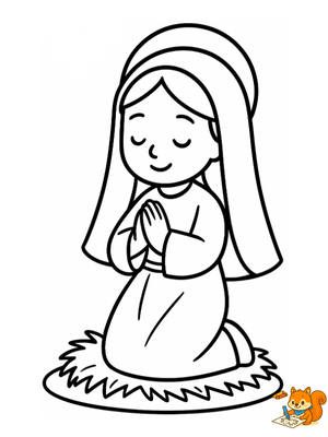 Dibujo para colorear: Virgen Maria dibujo