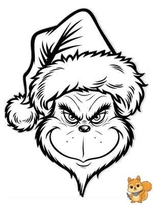 Dibujo para colorear: Dibujo de la cara del Grinch