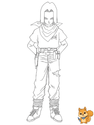 Dibujo para colorear: Androide 17 para colorear