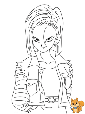 Dibujo para colorear: Androide 18 para colorear