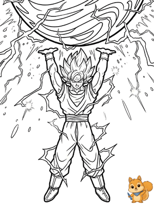 Dibujo para colorear: Goku genkidama para colorear