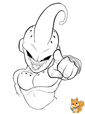 Dibujo para colorear: Majin boo flaco para colorear