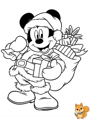 Dibujo para colorear: Mickey Mouse Navidad dibujo