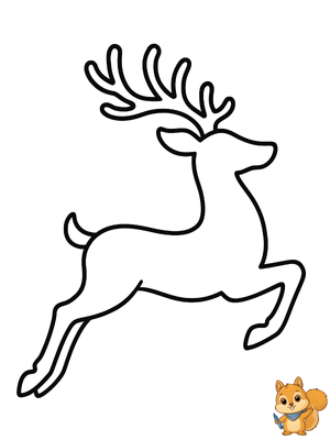 Dibujo para colorear: Silueta de reno Navidad