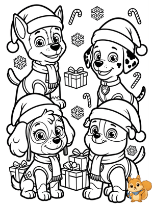 Dibujo para colorear: Patrulla Canina Navidad colorear