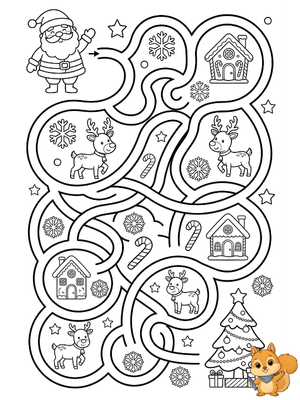 Dibujo para colorear: Laberinto Navidad