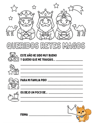 Dibujo para colorear: Carta Reyes magos
