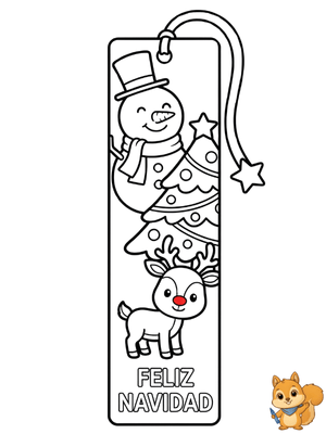 Dibujo para colorear: Marcapaginas de Navidad