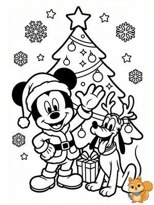 Dibujo para colorear: Dibujos de Navidad de Disney
