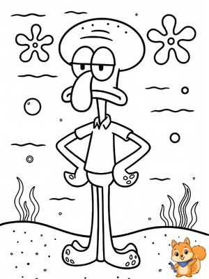 Dibujo para colorear: Calamardo dibujo