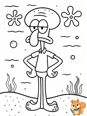 Dibujo para colorear: Calamardo dibujo