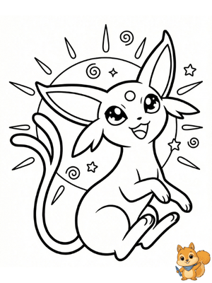 Dibujo para colorear: Espeon para colorear