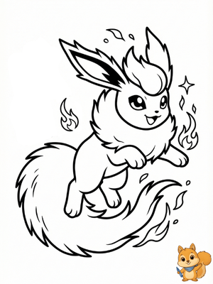 Dibujo para colorear: Pokemon Flareon para colorear