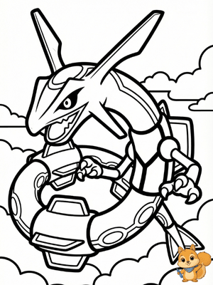 Dibujo para colorear: Rayquaza para colorear