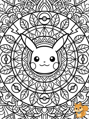 Dibujo para colorear: Mandala Pikachu