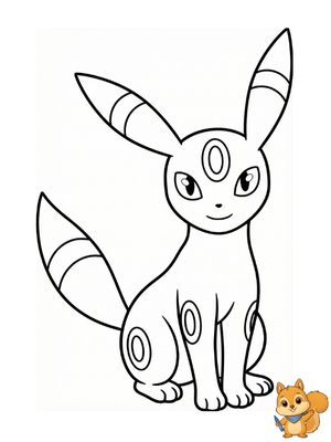 Dibujo para colorear: Umbreon para colorear