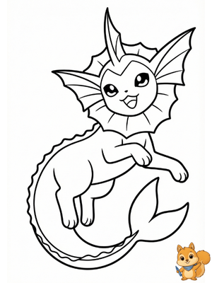 Dibujo para colorear: Vaporeon para colorear
