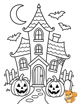 Dibujo para colorear: Casa de Halloween dibujo