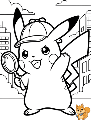 Dibujo para colorear: Detective Pikachu para colorear
