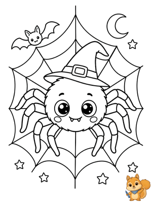 Dibujo para colorear: Araña Halloween dibujo