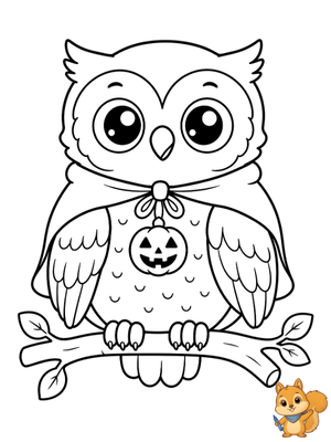 Dibujo para colorear: Dibujo búho Halloween
