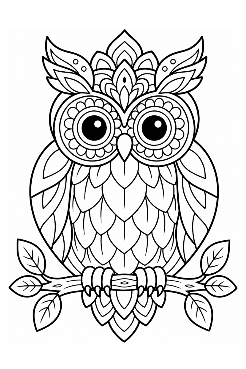 Mandala de búho para imprimir