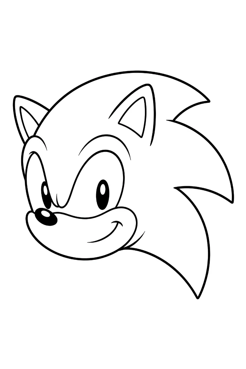 Dibujo de la cara de Sonic para colorear e imprimir