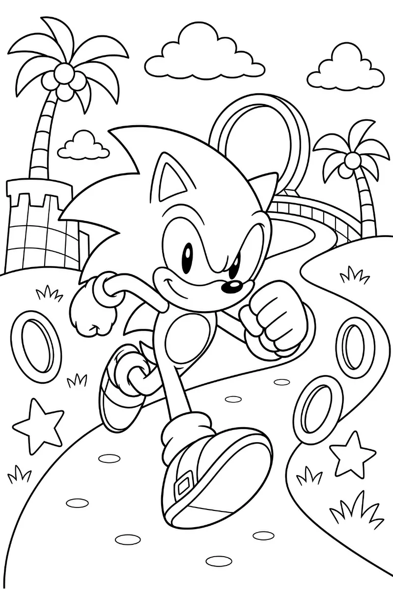 Dibujo de Sonic Adventure para colorear e imprimir en A4