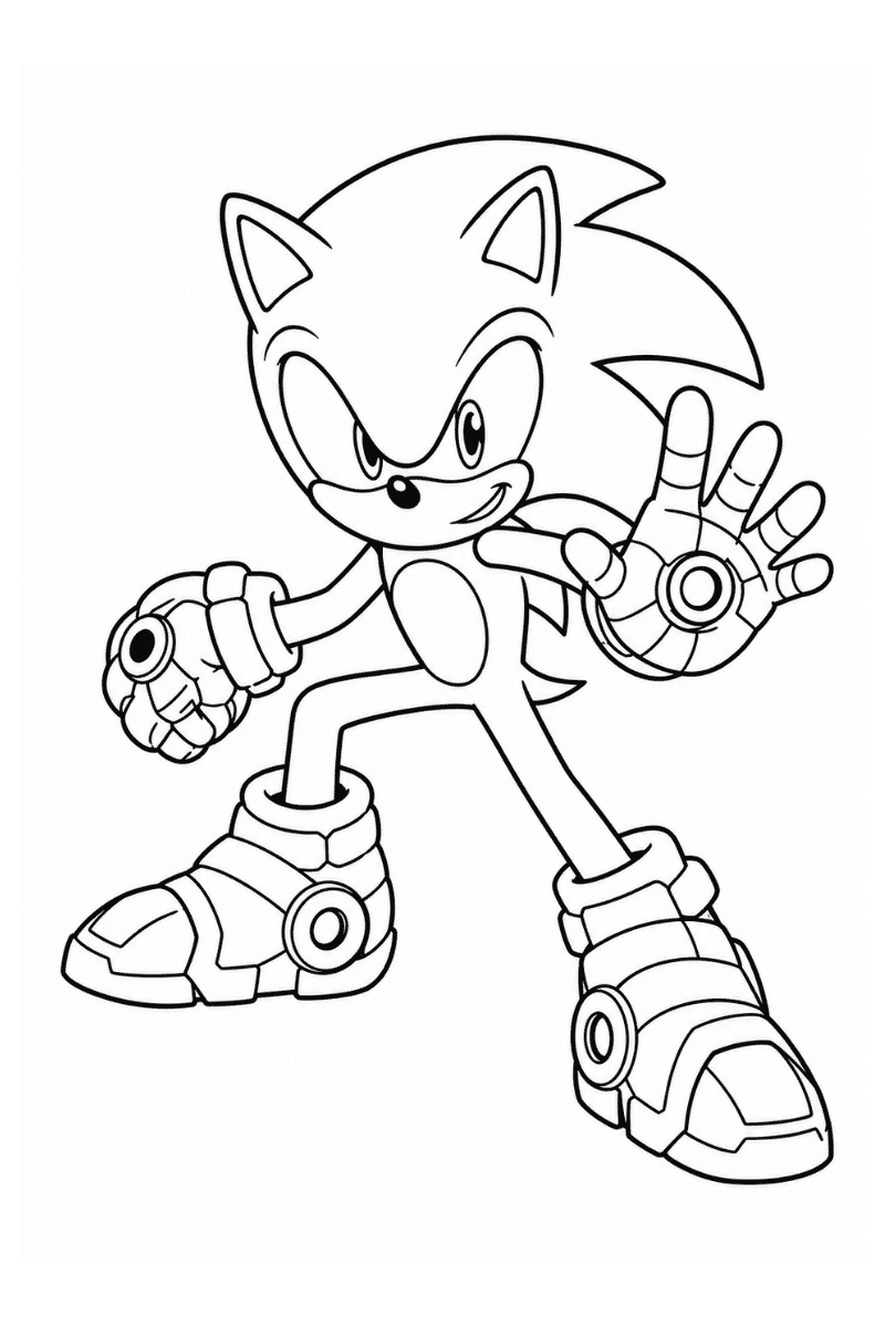 Dibujo de Sonic Prime para colorear en A4