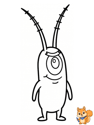 Dibujo para colorear: Dibujo Plankton Bob Esponja