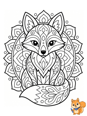 Dibujo para colorear: Mandala de zorro