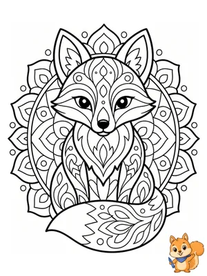 Dibujo para colorear: Mandala de zorro