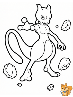 Dibujo para colorear: Mewtwo para colorear