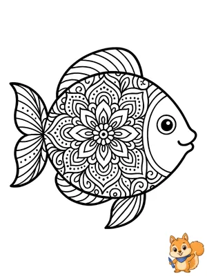 Dibujo para colorear: Pez mandala