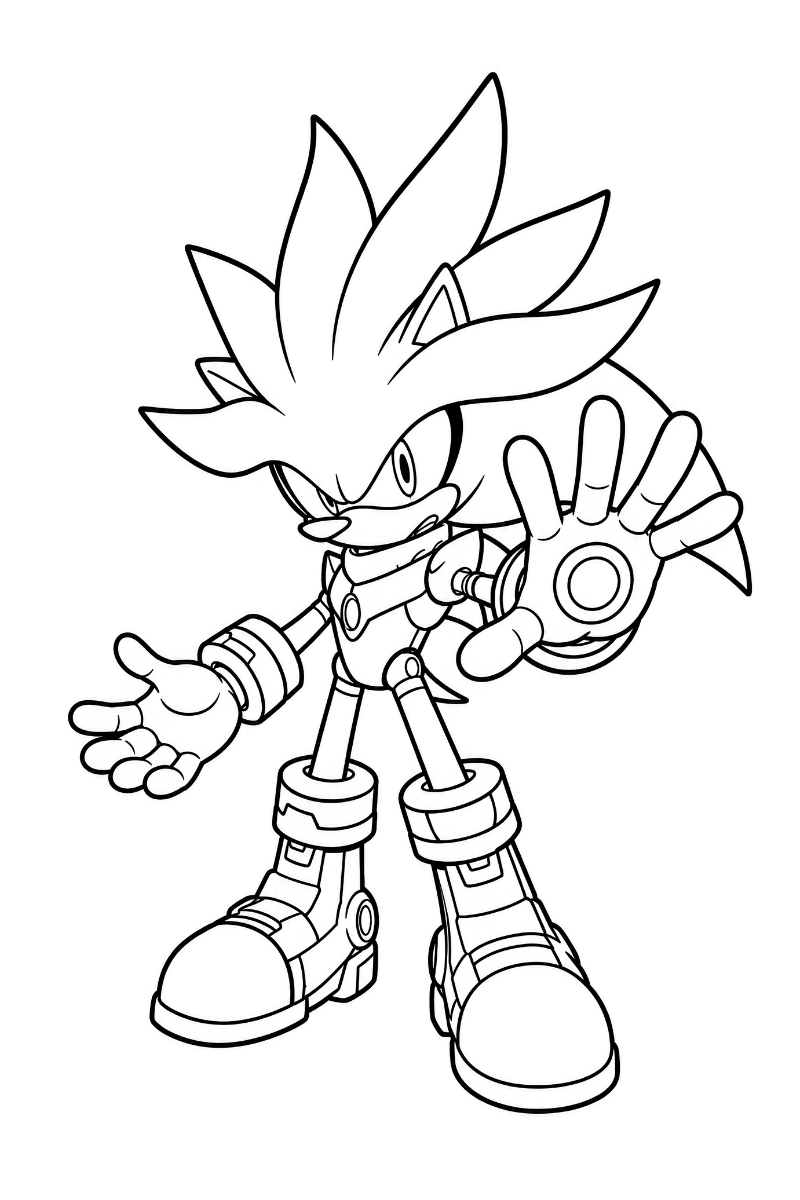 Silver Sonic dibujo para colorear de Sonic