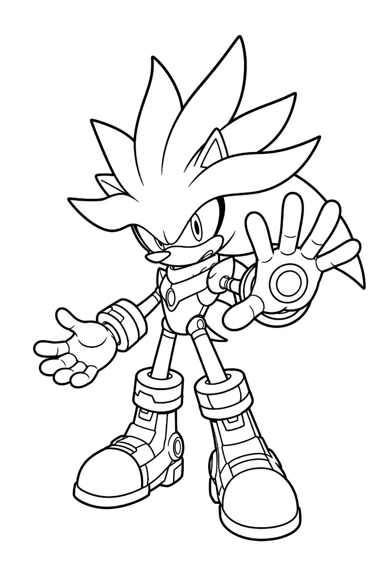 Silver Sonic dibujo para colorear de Sonic