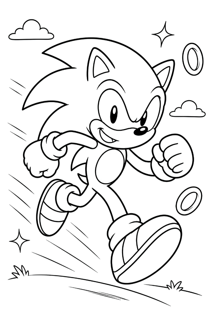 Dibujo de Sonic corriendo para colorear