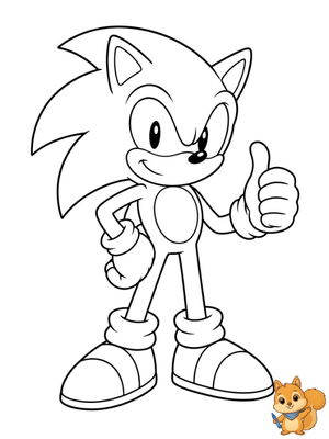 Dibujo para colorear: Sonic dibujo fácil